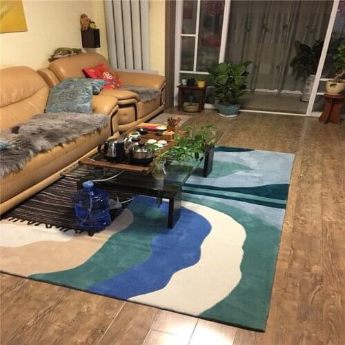 Mediterranean acrylic carpet trend personality stripe living room sofa bed bedroom fashion custom rug fitting room mat
