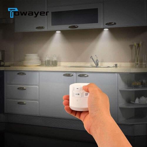 3W Super Bright Cob Under Cabinet Light LED Wireless Remote Control Dimmable Wardrobe Night Lamp Home Bedroom Closet Kitchen