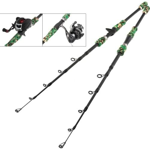 2.1m/2.4m/2.7m Camouflage Green Carbon Fiber Lure Fishing Rod Spinning Casting Rod Telescopic Ultra Light Travel Fishing Pole