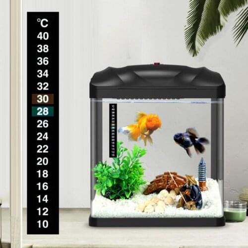 Aquarium Thermometer Dual Scale Fish Tank Liquid Temperature Tester Sticker Fahrenheit Digital LCD Display Adhesive Strip