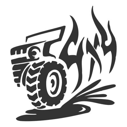 The Tractor Passed Through The Small Puddle Car Stickers For Car Rear windshield Logo Personality Innovation Decal FA258