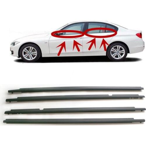 For Toyota Corolla 2009 2010 2011 2012 Door Outside Window Weatherstrip Belt Seal Belt Weather Strip 7574002190 7572012780 4PCS