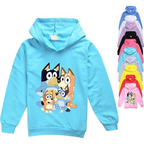 Bingo bluey Baby Girls Sweatshirts Spring Autumn Children Hoodies Long Sleeves Shirt bluey Kids Hoodies Clothes