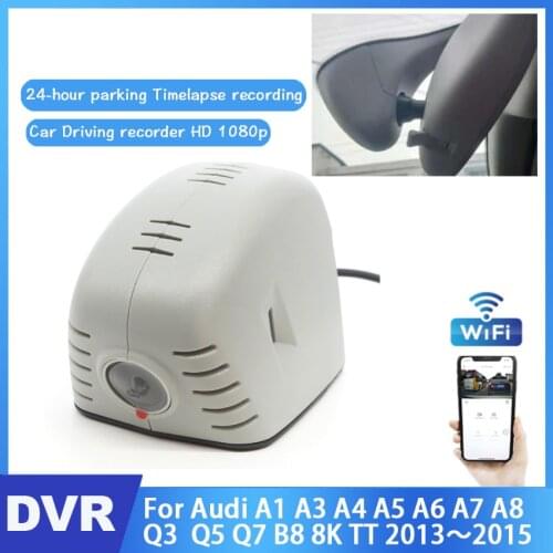 Registrator Dash Cam For Audi A1 A3 A4 A5 A6 A7 A8 Q3 Q5 Q7 B8 8K TT 2013~2015 Car DVR Mini Wifi Camera Driving Video Recorder