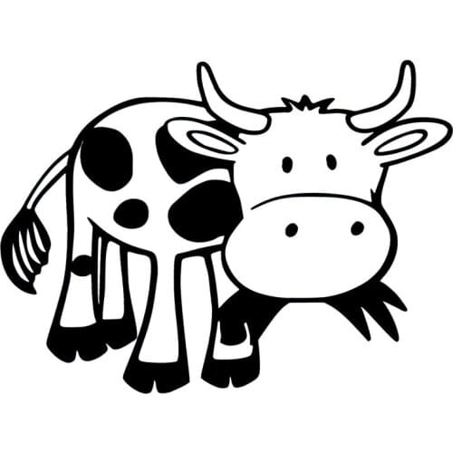 Cartoon Cow Creative Farm Animal Car Sticker Windshield Bumper Motorcycle Decal High Quality KK Vinyl Scratches Waterproof PVC