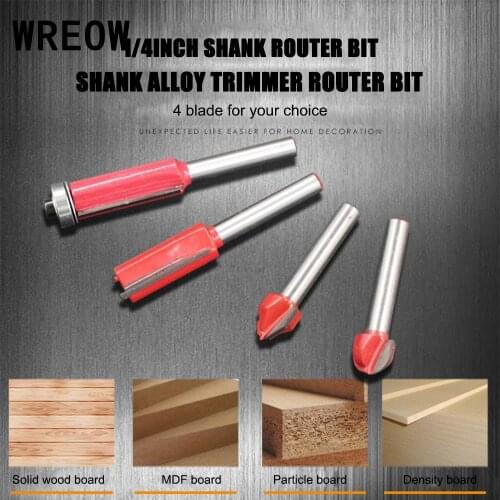 WREOW Shank V-shaped Milling Cutter Handle Trimming for Woodwork Original Alloy Material Simple Structure Milling Cutter B3