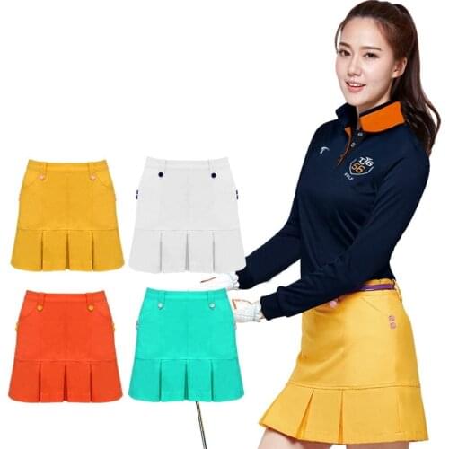 Womens Golf Solid Color Skirt Dress Pleater Shorts Pants Ladies Quick Dry Badmintion Tennis Skirts Sportswear 4 Colors D1092
