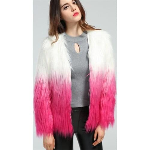Short Fur Coat Female 2019 Autumn And Winter Fashion New V-Neck Long-Sleeved Warm Long-Haired Coat Tide HHH005