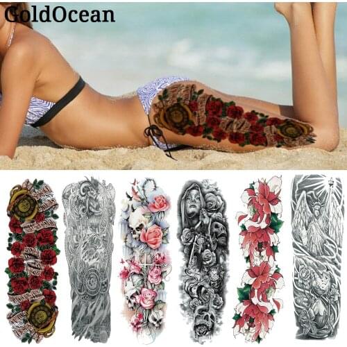 25 Pattern Compass Rose Blossom Temporary Tattoo Stickers For WOmen Summer Style Body Art Arm Legs Fake Waterproof Tattoo Men