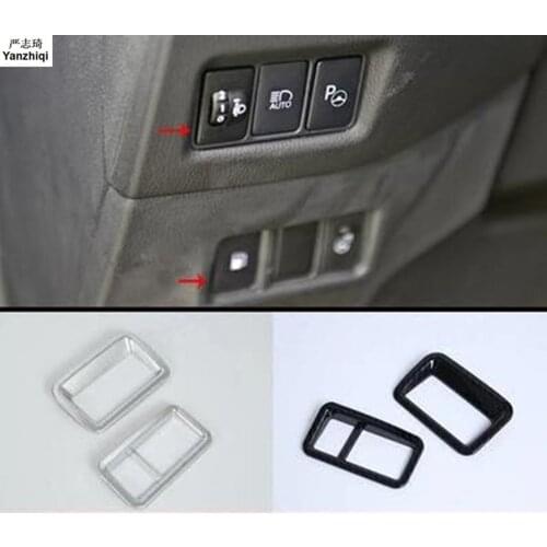 ABS Chrome/Carbon fiber Head Lights Lamp Switch Button Cover Trim Stickers Car Accessories for Toyota C-HR CHR 2016 2017 2018