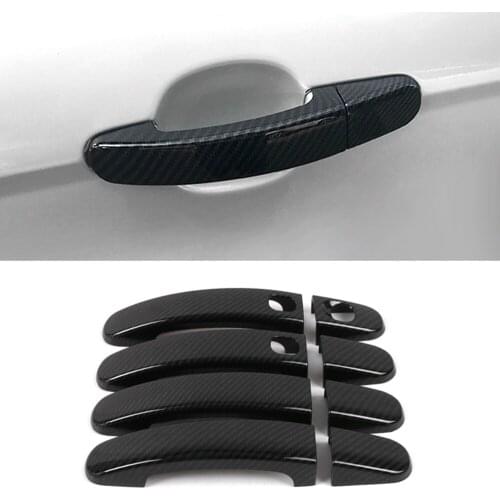 Car Accessories ABS Carbon Gate Door Handle Trim Frame Sticker Cover Decoration Moulding for Ford 3rd Focus Kuga C520 2011-2018