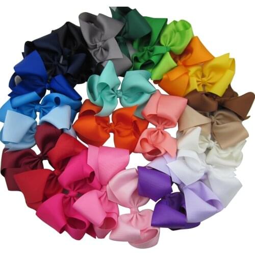 XIMA 25pcs/lot 5inch Grosgrain Ribbon Girls Bows with Clip Children Hair Accessories Hair Ribbon Bows for Girls