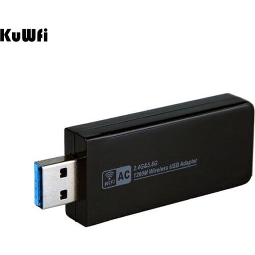 11AC 1200Mbps USB3.0 Wireless Adapter 2.4G/5.8G Dual Band USB Wifi Receiver 2T2R Antenna AP Wireless Network Card for Desktop