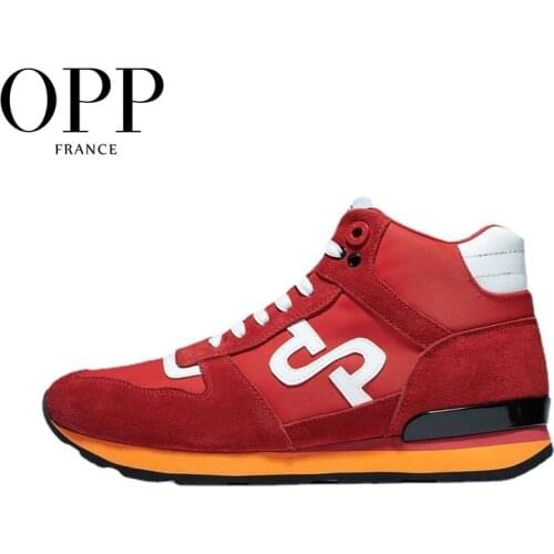 OPP Mens Shoes High-top Shoes Leather Sports Street Boots Mens Causal British Fashion Wear Lace-up Sneakers
