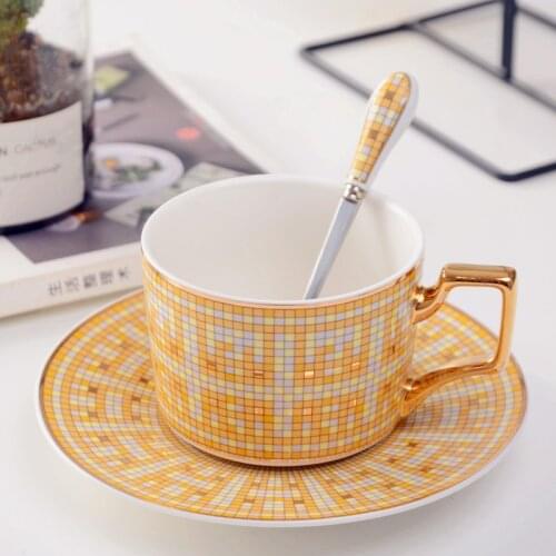 British Light Luxury Ceramic Coffee Cup European Small Espresso Cups Dish Set Home Afternoon Tea Scented Coffe Spoon Tasse Cafe