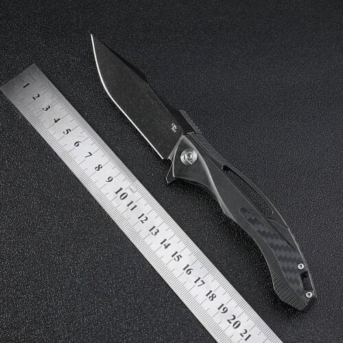 CH 3519 S35VN steel camping knives TC4 carbon fiber handle folding knife ceramic ball bearing outdoor survival hunting EDC tool