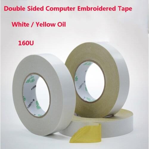 50M/Roll 160U Double Faced Adhesive Tape Oily Acrylic Adhesive Embroidery Tape For Cloth Embroider Machine Stitch DIY Thick 0.16