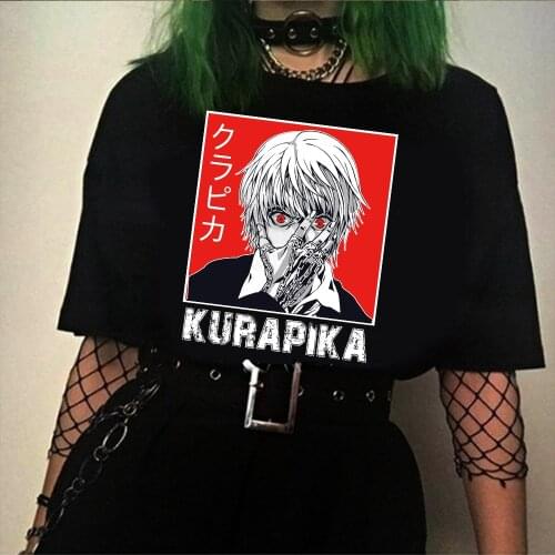Japanese Anime Hunter X Hunter Womens T-shirt Kurapika Tops Summer Harajuku Loose Short Sleeve Tshirt