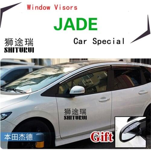 SHITURUI Window Visor Vent Sun Rain Deflector Guard For HONDA JADE 2013-2017 Black stainless steel Car Special