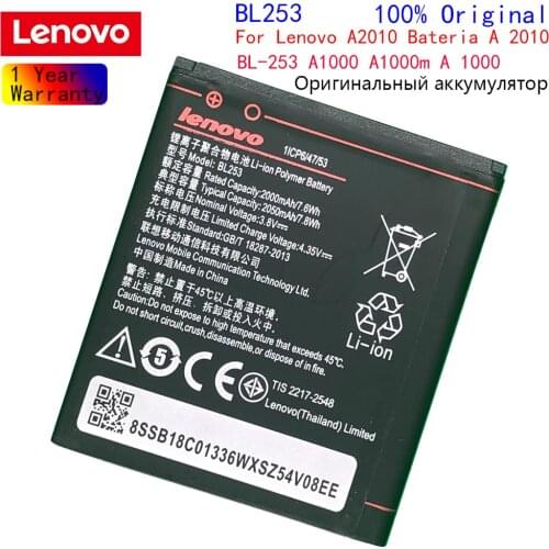 Lenovo high capacity 2050mAh BL253 Battery For Lenovo A2010 Bateria A 2010 / BL 253 BL-253 A1000 A1000m A 1000 Mobile Phone