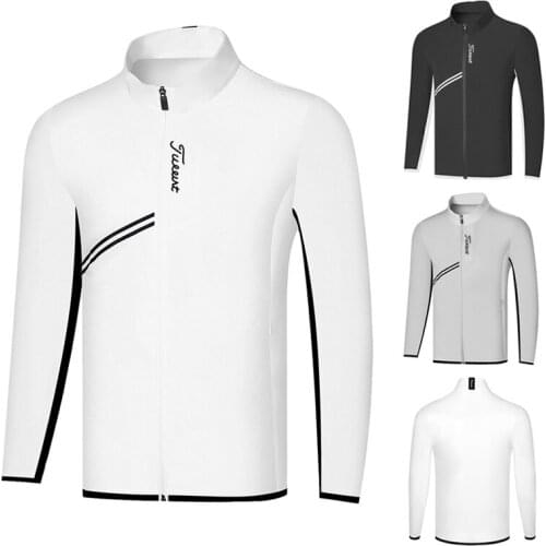 Summer Thin Golf Clothing Mens Sunscreen Windbreaker Breathable and Quick-Drying Zipper High-Quality Jacket