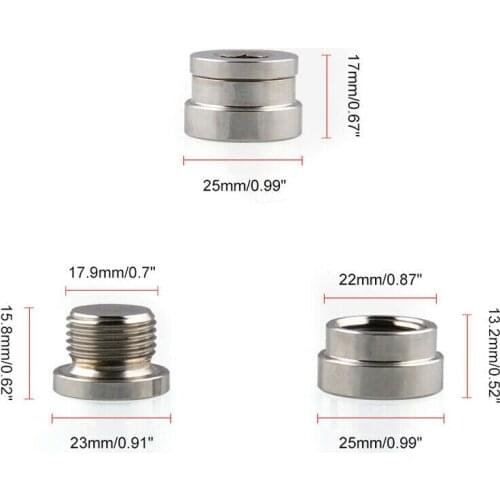 Iron Oxygen Sensor Plug 2pcs Cap Kit M18 x 1.5 Nut Parts Replacement Set