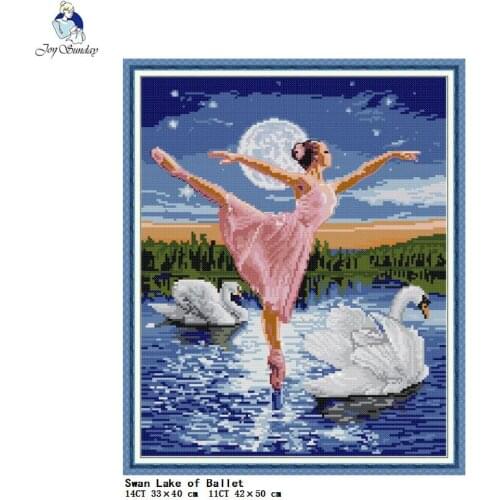 Ballet Swan Lake Pattern Printing Cross Stitch 14CT 11CT Canvas Embroidery Material Set DIY Needlework Home Decoration Painting
