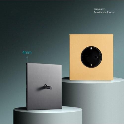 Wall Light Stainless Steel Panel Toggle Switch Vintage Lighting Switch Gray 1-4 Gang 2 Way Switch for Living Room