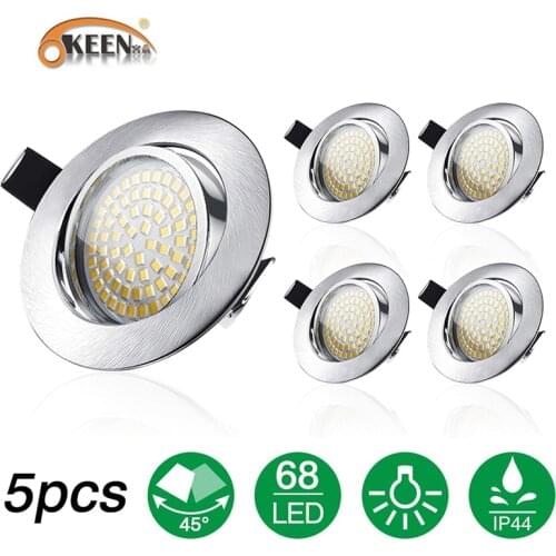 OKEEN 5pc 12V Car LED Recessed Ceiling Light LED Interior RV Light 5W 6000K for RV Van Truck Lorry Camper Boat Caravan Motorhome