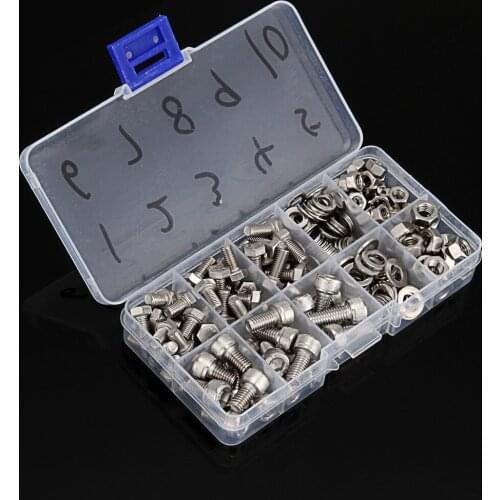 Wholesale universal M5,M6 171pcs/set hex screw &hexagon socket head cap screw &Nuts Screws Nuts Box Good Helper a set