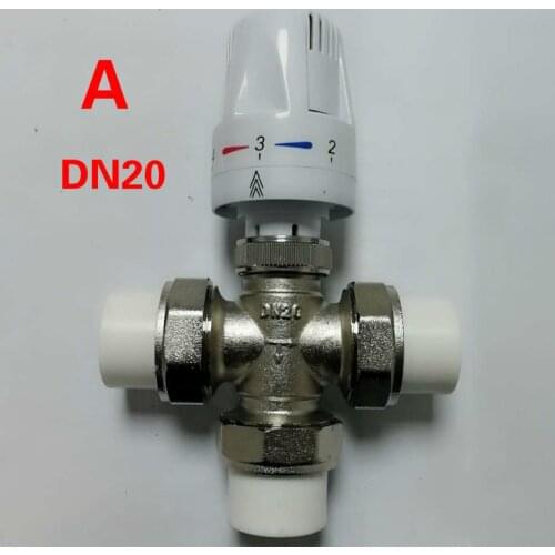 PPR 3-way Brass thermostat radiator control valve PPR DN20*1/2 DN32*1" Thermostatical control valve for Radiant Floor Heating
