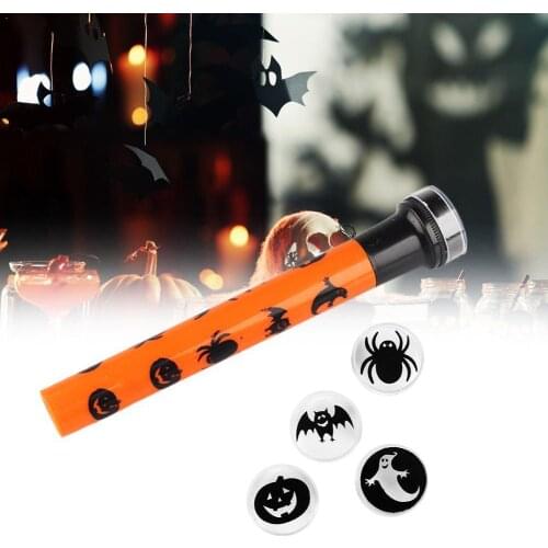 Halloween Small Projection Lamp Flashlight Pumpkin Ghost Props Pattern Tricky Scary Skull B4X0