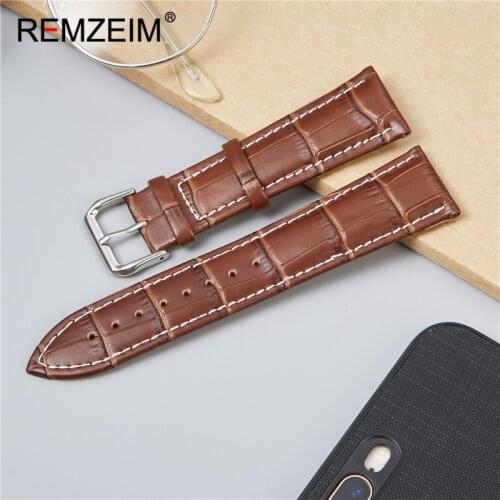 REMZEIM Calfskin Watchband Collection Watch Strap Belts Bracelets Cowhide Leather 16mm 18mm 20mm 22mm 24mm Strap Men Women