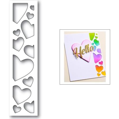 Love Heart Pattern Square Frame Die Cuts Border Edge Metal Dies New 2021 for DIY Couples Interactive Card Making Craft Template