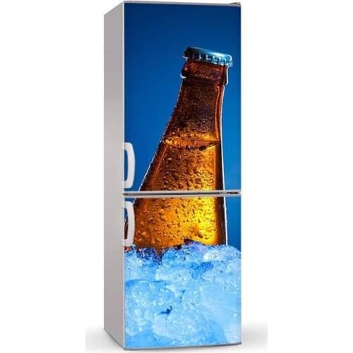 Wholesale 3D Cool Cold Beer SelfAdhesive Dishwasher Refrigerator Freeze Sticker Kids Art Fridge Door Cover Wallpaper