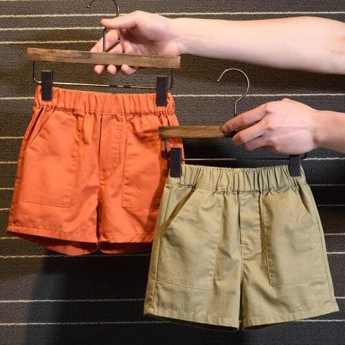 Children Pants Boys Clothes kids summer trousers for baby boy shorts loose size80~140 solid two colors