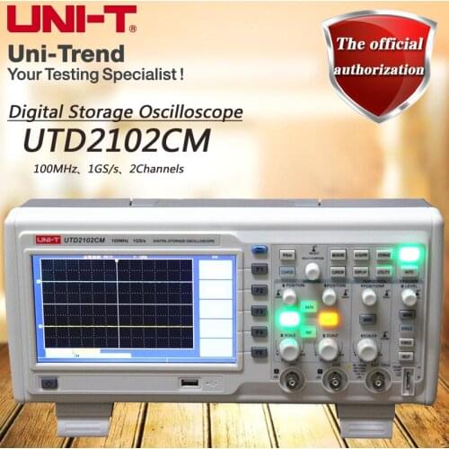 UNI-T UTD2102CM Dual Channel Digital Storage Oscilloscope 100MHz Bandwidth 1GS/s Sample Rate 7 "Color Screen
