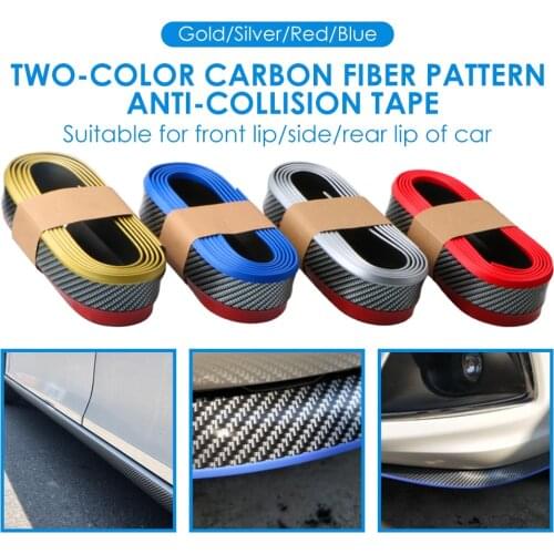 2.5m Universal 3D Rubber Car Auto Front Bumper Lip Protector Carbon Fiber Look Body Kit for Car Safety Protection Accessaries
