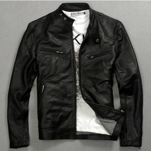 High Quality Genuine Leather Jacket Man 2020 Real Cow Leather Coat mens Fashion Motorcycle Jackets 2020006 MF062