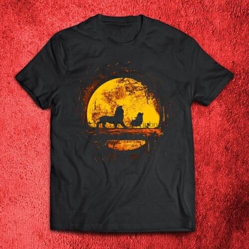 Simba Timon & Pumba Lion King Moon Funny Black T Shirt SH26