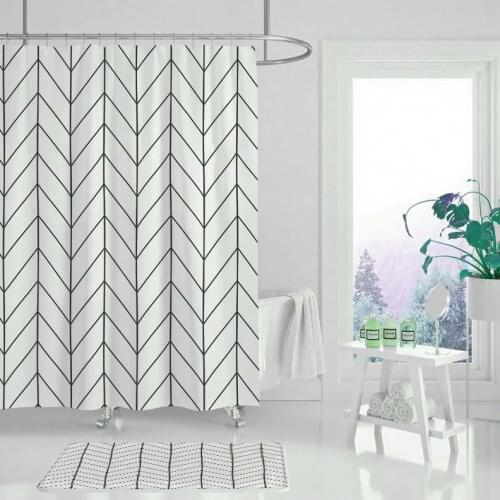 Modern shower curtain geometric flower cartoon shower curtain Cortina waterproof polyester bathroom