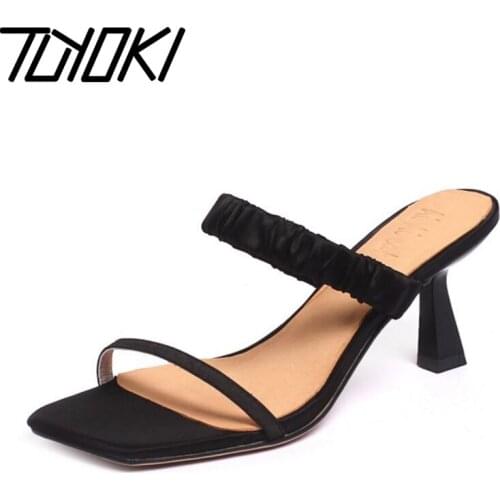 Tuyoki Women Sandals Peep Toe Strange Heels Solid Color Slingbacks Mature Club 2021 New Arrival Summer Footwear Size 34-40
