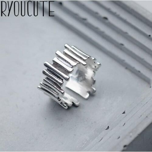 Vintage Silver Color Irregular Chains Rings for Women Bijoux Gift Female Adjustable Size Finger Rings Anillos Wholesale