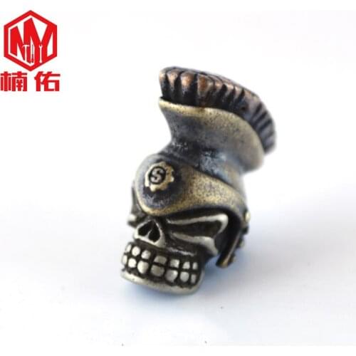 1PC EDC Paracord Beads Spartan Retro Brass Copper Lanyard Pendants Knife Beads Umbrella Rope Cord Necklace Bracelet Bead Pendant