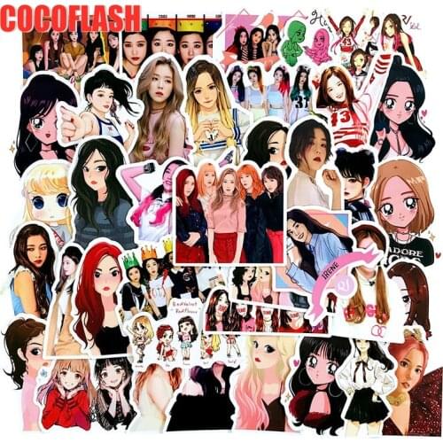 10/50Pcs/Set Korea Girl Group Red Velvet Cartoon Waterproof Stickers For Skateboards Laptop Luggage Toy Guitar Fridge Motorcycle