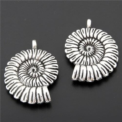 2pcs Zinc Alloy Silver Color Shell Charms Pendants Metal Jewelry Findings Fit DIY A2670