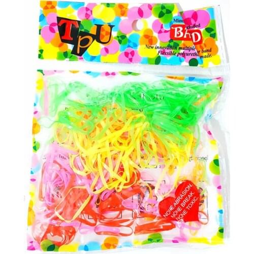 250pcs/bag Colorful Rings Hairband Rope Silicone Ponytail Holder Rubber Band Scrunchies Tie Gum Girls Hair Accessories