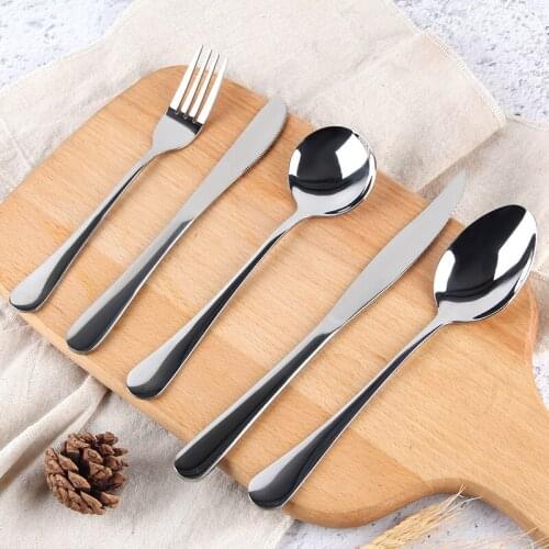 5pcs Western-Style Stainless Steel Dinnerware Set Steak Knife Fruit Fork Spoon Tableware Silverware Cutlery