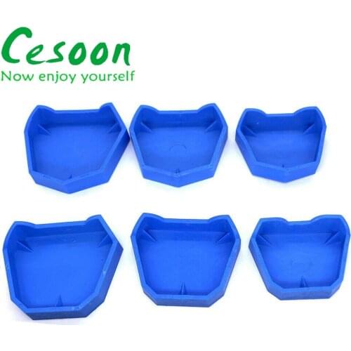 Cesoon 6Pcs/SetDental Model Base Set Dental Mold Plaster Base Dental Lab Former Base Kit 3 Size