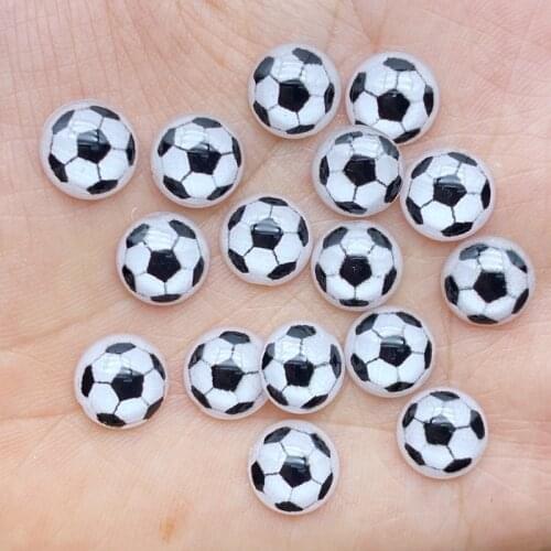 60pcs/Lot 10mm Kawaii Acrylic Mini Football Flatback Cabochons For Hair Bow Centers DIY Scrapbooking Decor L40